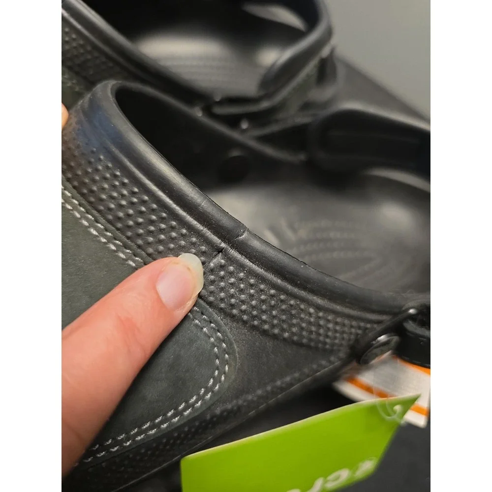 Crocs Men's 12 Yukon Mesa Clog Espresso Black Leather NEW with spots - see pics